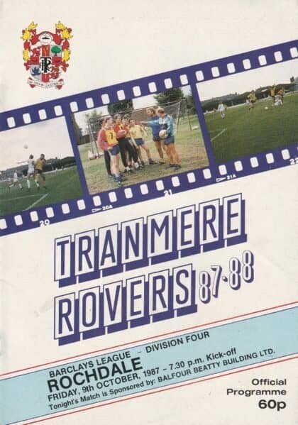 Tranmere Rovers v Rochdale 09-Oct-1987