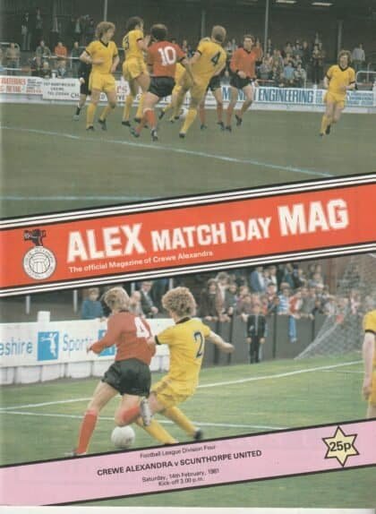 Crewe Alexandra v Scunthorpe United 14-Feb-1981