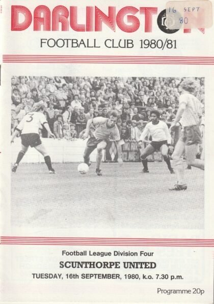 Darlington v Scunthorpe United 16-Sep-1980