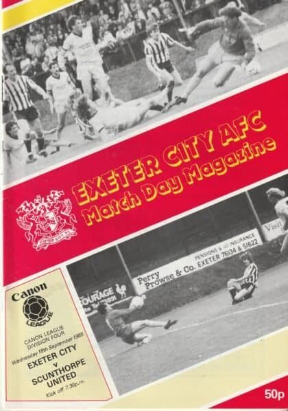 Exeter City v Scunthorpe United 18-Sep-1985