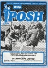 Peterborough United v Scunthorpe United  22-Oct-1980