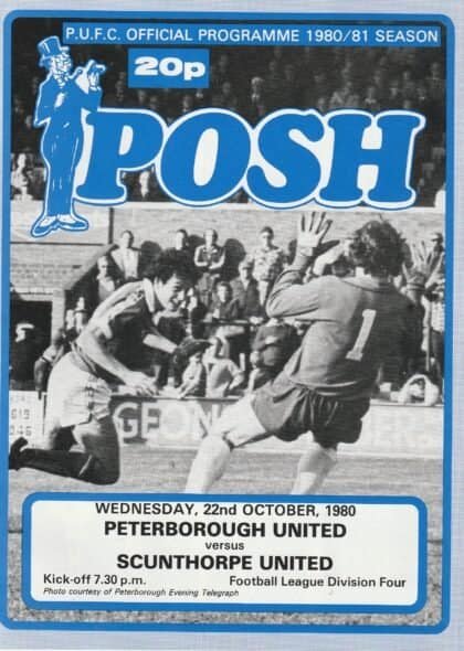 Peterborough United v Scunthorpe United  22-Oct-1980