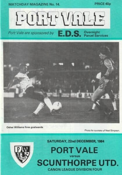 Port Vale v Scunthorpe United 22-Dec-1984