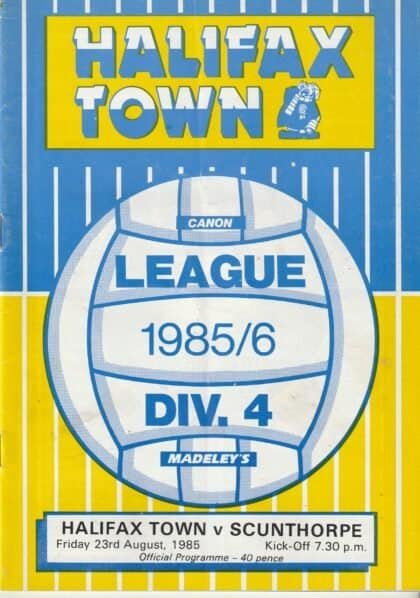 Halifax Town v Scunthorpe United 23-Aug-1985