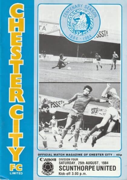 Chester City v Scunthorpe United 25-Aug-1984