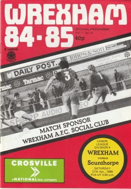 Wrexham v Scunthorpe United 27-Apr-1985