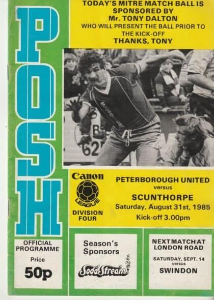Peterborough United v Scunthorpe United 31-Aug-1985