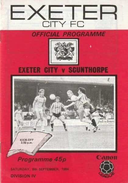 Exeter City v Scunthorpe United 08-Sep-1984