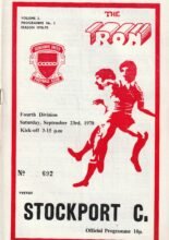 Scunthorpe United v Stockport County 23-Sep-1978