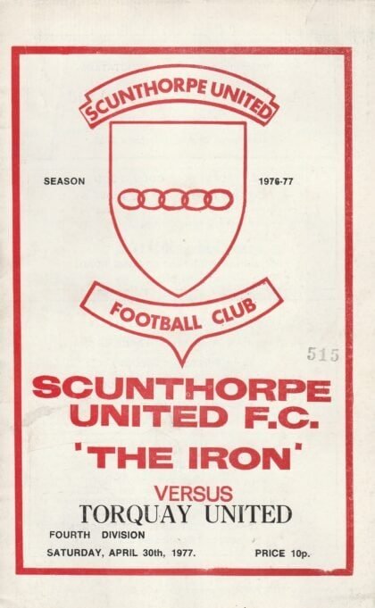 Scunthorpe United v Torquay United 30-Apr-1977