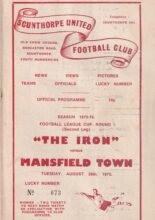 Scunthorpe United v Mansfield Town 26-Aug-1975