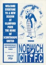 Scunthorpe United v Norwich City 04-Aug-1993