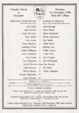 Preston North End v Partick Thistle 01-Dec-1986