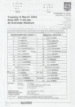 Northampton Town v Bristol Rovers 06-Mar-2001