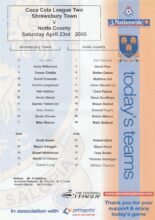 Shrewsbury Town v Notts County 23-Apr-2005