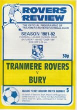 Tranmere Rovers v Bury 10-Oct-1981