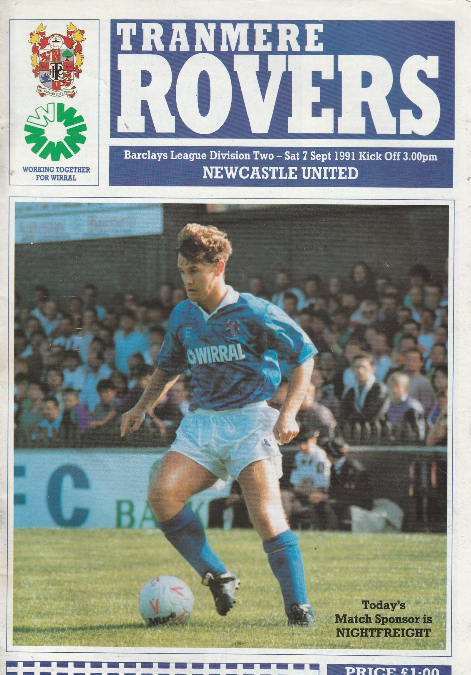 Tranmere Rovers v Newcastle United 07-Sep-1991