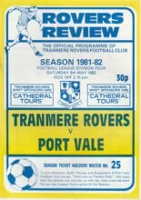 Tranmere Rovers v Port Vale 08-May-1982