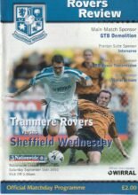 Tranmere Rovers v Sheffield Wednesday 16-Sep-2000