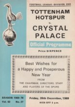 Tottenham Hotspur v Crystal Palace 26-Dec-1969