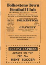 Folkestone Town v Crawley Town 14-Dec-1964