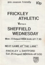Frickley Athletic v Sheffield Wednesday 13-Aug-1984