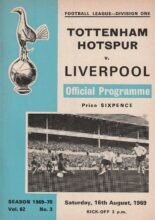 Tottenham Hotspur v Liverpool 16-Aug-1969