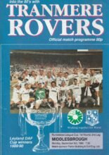 Tranmere Rovers v Middlesbrough 03-Sep-1990