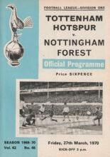 Tottenham Hotspur v Nottingham Forest 27-Mar-1970