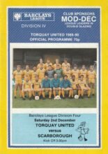 Torquay United v Scarborough  02-Dec-1989