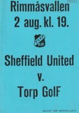 Torp Golf v Sheffield United 02-Aug-1984