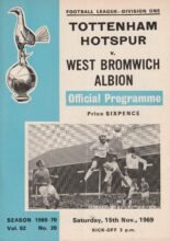 Tottenham Hotspur v West Bromwich Albion 15-Nov-1969