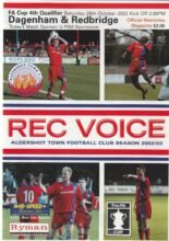 Aldershot Town v Dagenham & Redbridge 26-Oct-2002