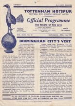 Tottenham Hotspur v Birmingham City 13-Apr-1957