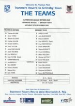 Tranmere Rovers v Grimsby Town 09-Dec-2000