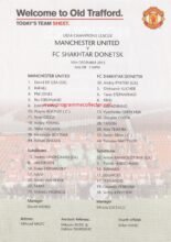 Manchester United v Shakhtar Donetsk 10-Dec-2013