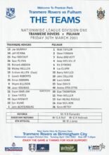 Tranmere Rovers v Fulham 30-Mar-2001