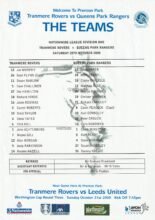 Tranmere Rovers v Queens Park Rangers 28-Oct-2000