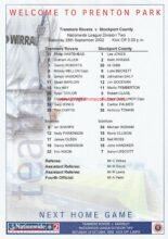 Tranmere Rovers v Stockport County 28-Sep-2002