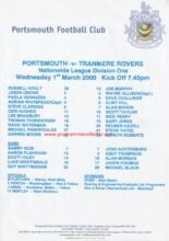 Portsmouth v Tranmere Rovers 01-Mar-2000