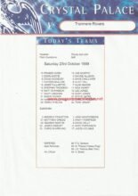 Crystal Palace v Tranmere Rovers 23-Oct-1999