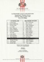 Sunderland v Tranmere Rovers 29-Nov-1997