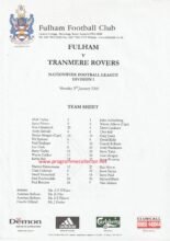 Fulham v Tranmere Rovers 03-Jan-2000