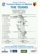 Tranmere Rovers v Watford 11-Nov-2000