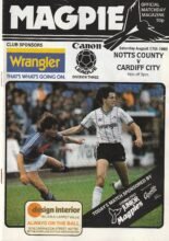 Notts County v Cardiff City 17-Aug-1985