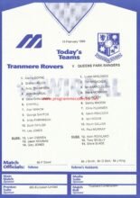 Tranmere Rovers v Queens Park Rangers 13-Feb-1999